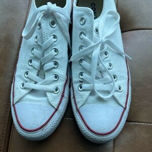 White Converse Sneakers with Red Trim